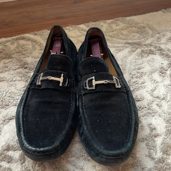 Gucci black Suede Driver loafers size 8